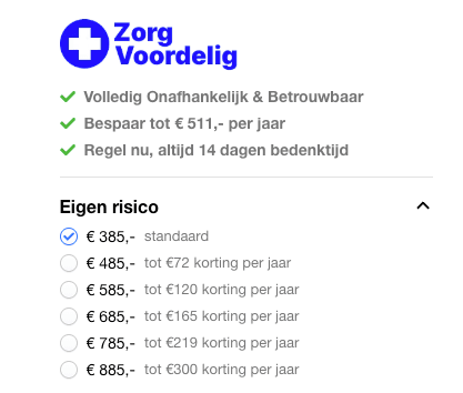 Zorgverzekering vergelijken: kies eigen risico